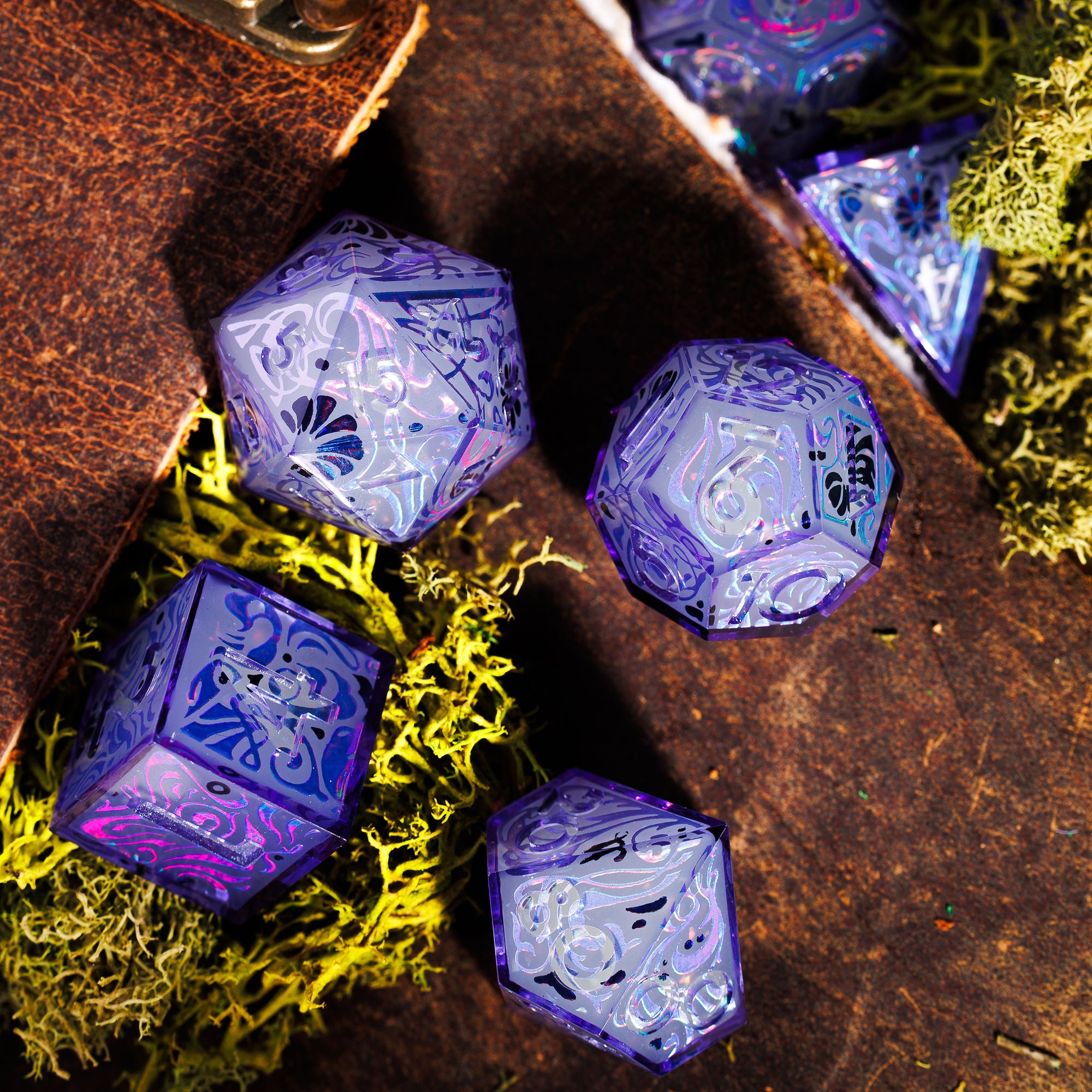 Twilight Portalis 7-Piece Glow In The Dark Iconic Dice Set - Dispel Dice - Premium DnD Dice & Accessories # #