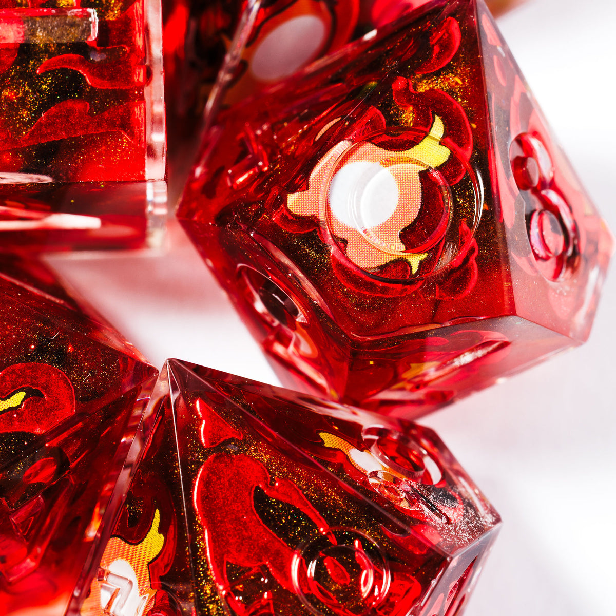 Fireball 7-Piece Iconic Dice Set - Dispel Dice - Premium DnD Dice & Accessories # #