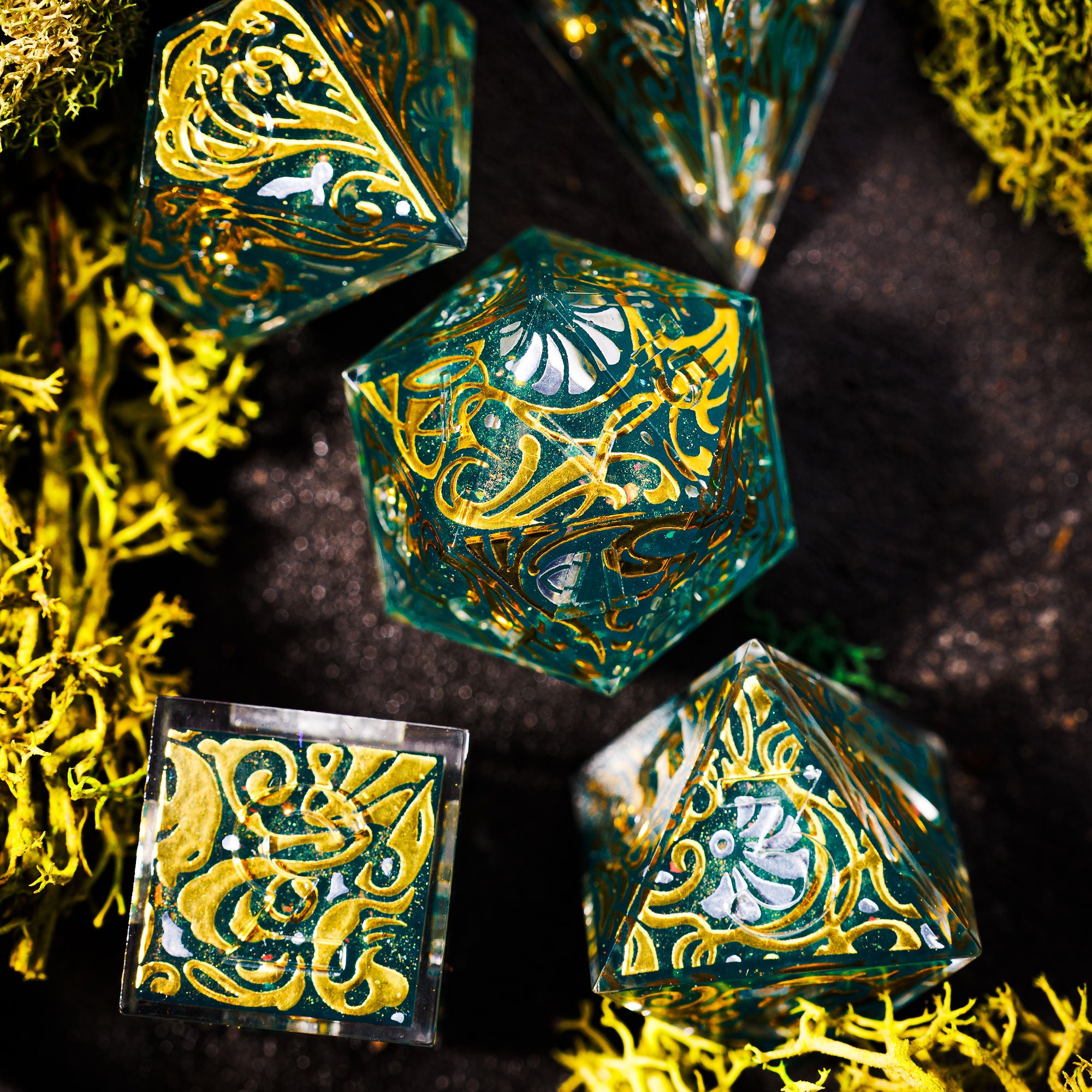 Gilded Portalis 7-Piece Iconic Dice Set - Dispel Dice - Premium DnD Dice & Accessories # #