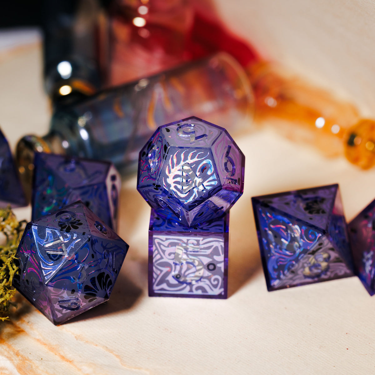 Twilight Portalis 7-Piece Glow In The Dark Iconic Dice Set - Dispel Dice - Premium DnD Dice & Accessories # #
