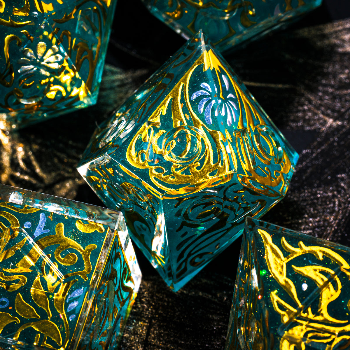 Gilded Portalis 7-Piece Iconic Dice Set - Dispel Dice - Premium DnD Dice & Accessories # #