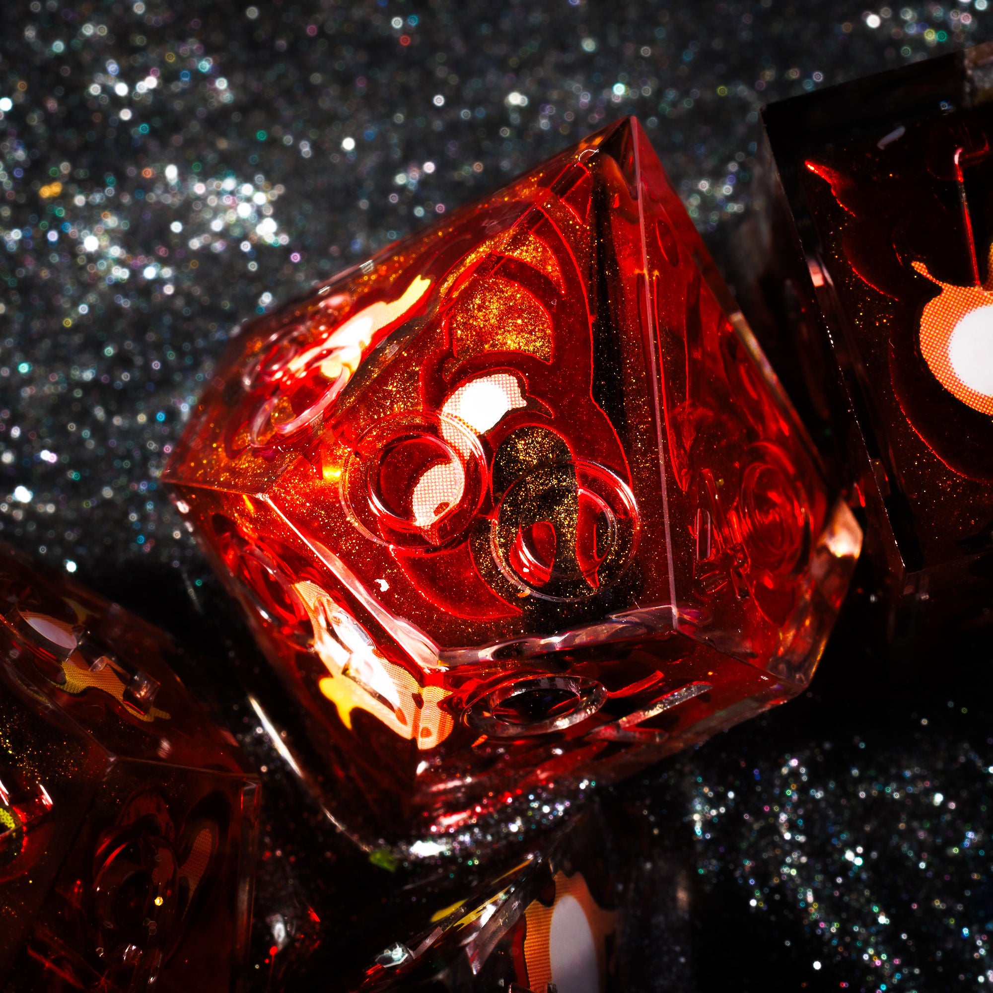 Fireball 7-Piece Iconic Dice Set - Dispel Dice - Premium DnD Dice & Accessories # #