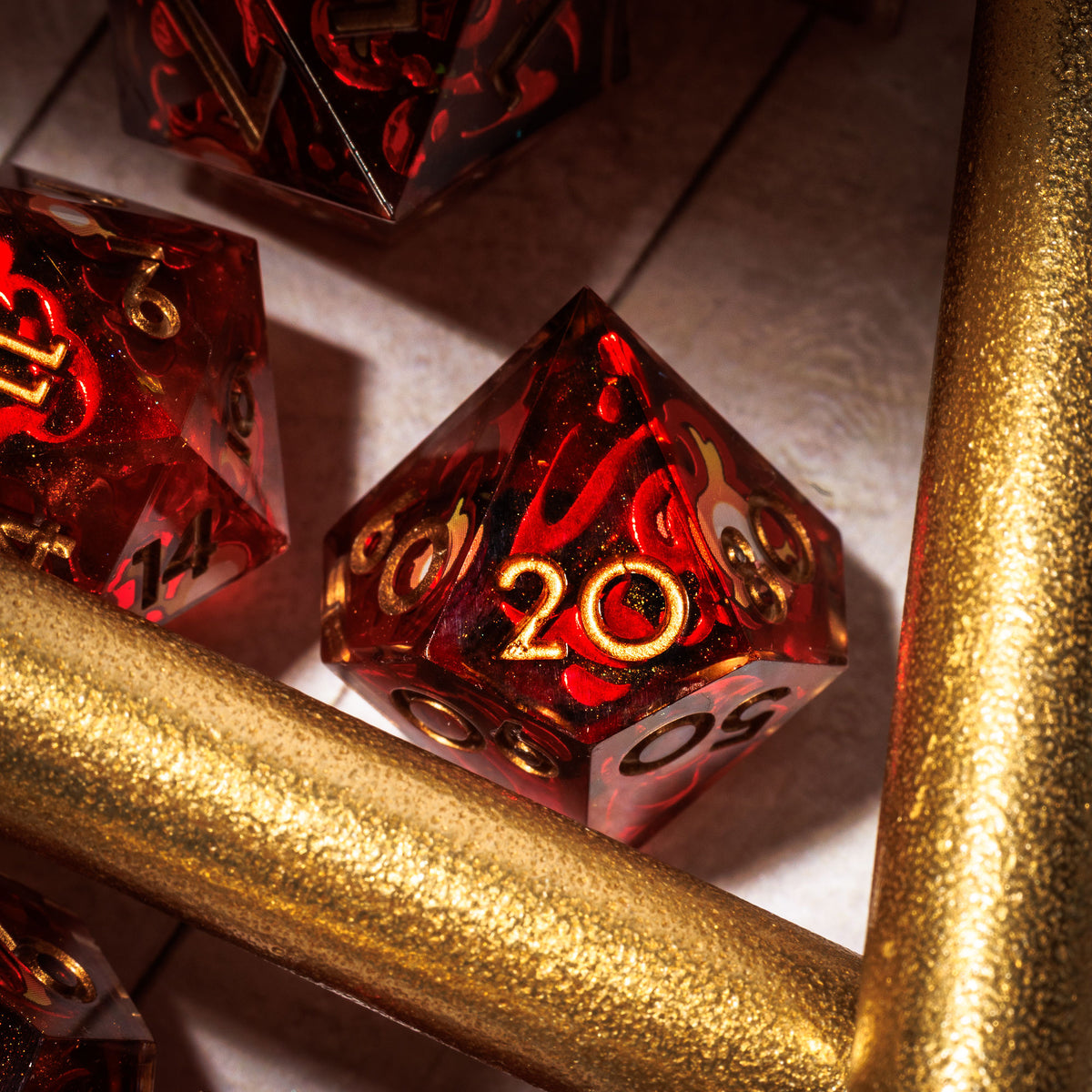 Fireball 7-Piece Iconic Dice Set - Dispel Dice - Premium DnD Dice & Accessories # #