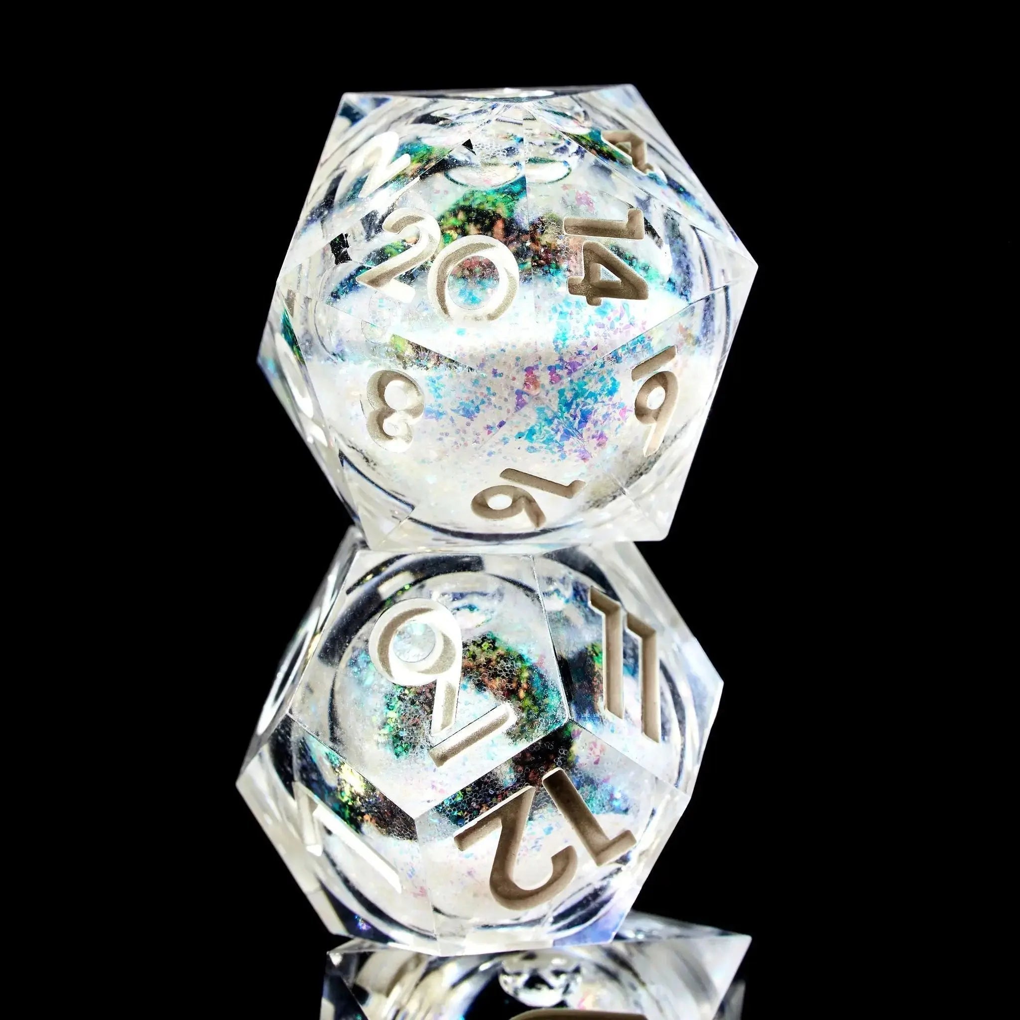 Spectral Shards 7-Piece Liquid Core Dice Set - Dispel Dice - Premium DnD Dice & Accessories
