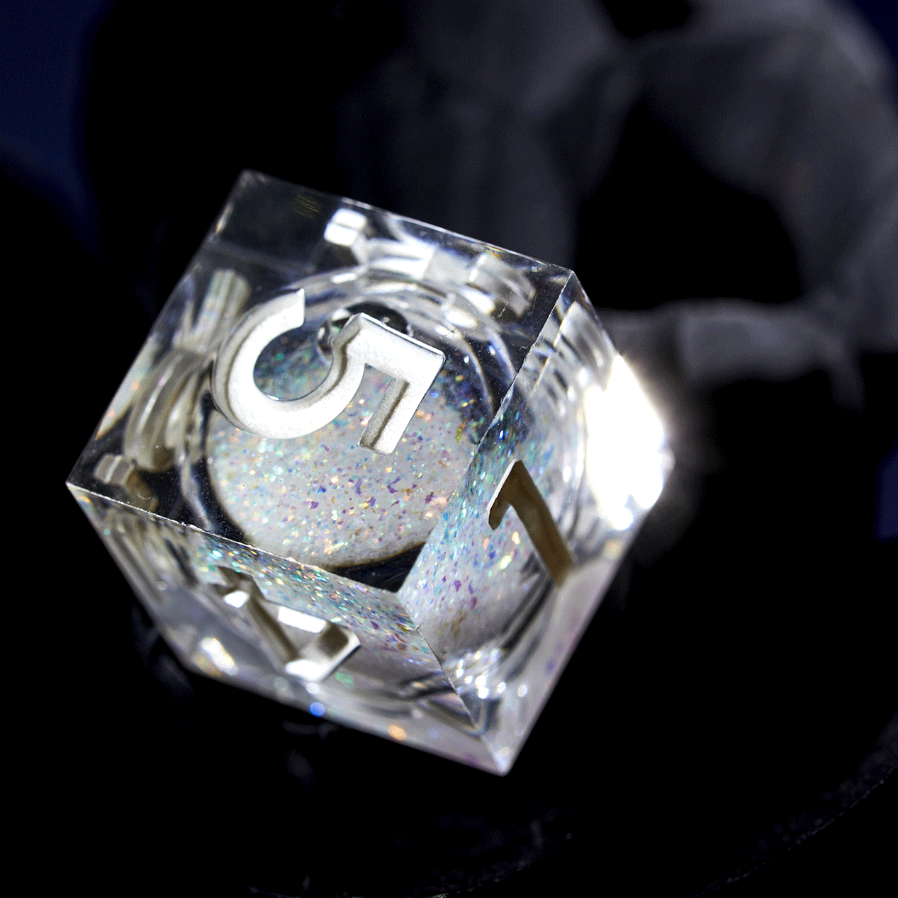 Spectral Shards 7-Piece Liquid Core Dice Set - Dispel Dice - Premium DnD Dice & Accessories