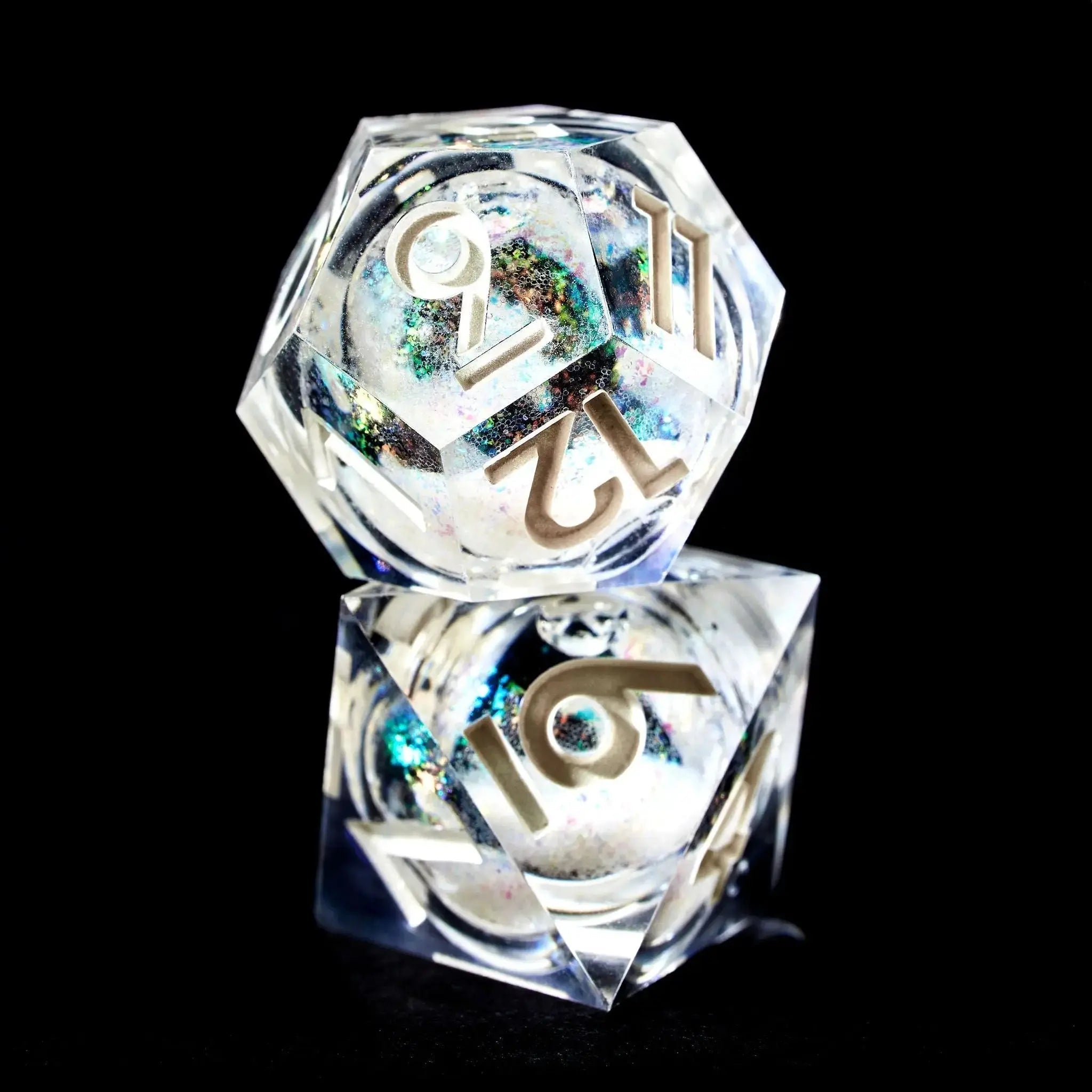 Spectral Shards 7-Piece Liquid Core Dice Set - Dispel Dice - Premium DnD Dice & Accessories