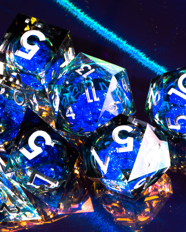 Stormy Seas 7-Piece Liquid Core Dice Set