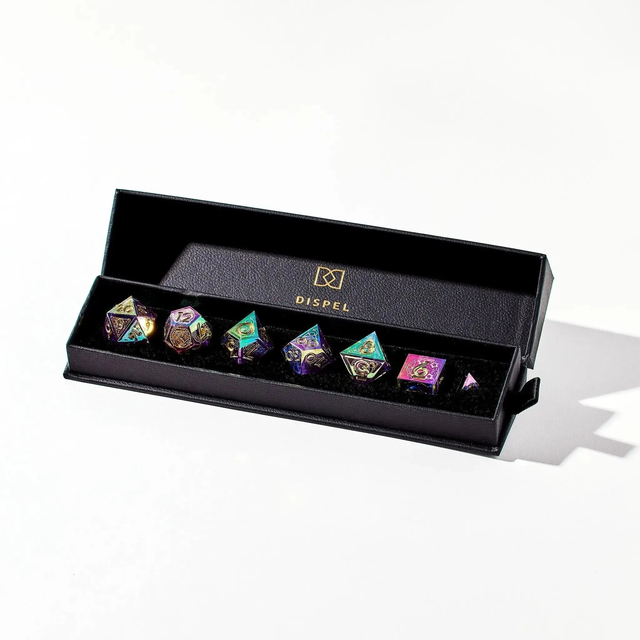 Summoner's Circle 7-Piece Iridescent Iconic Dice Set - Dispel Dice - Premium DnD Dice & Accessories