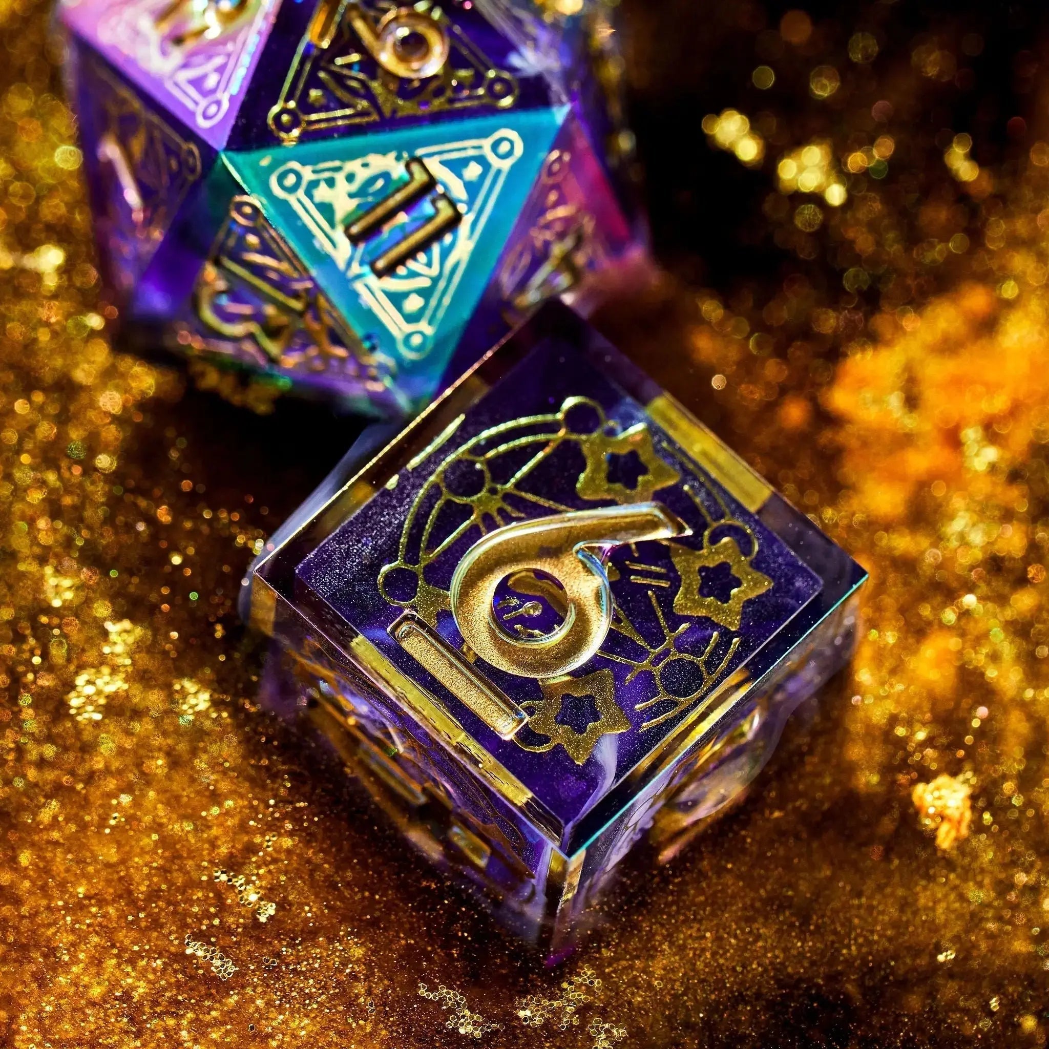 Summoner's Circle 7-Piece Iridescent Iconic Dice Set - Dispel Dice - Premium DnD Dice & Accessories
