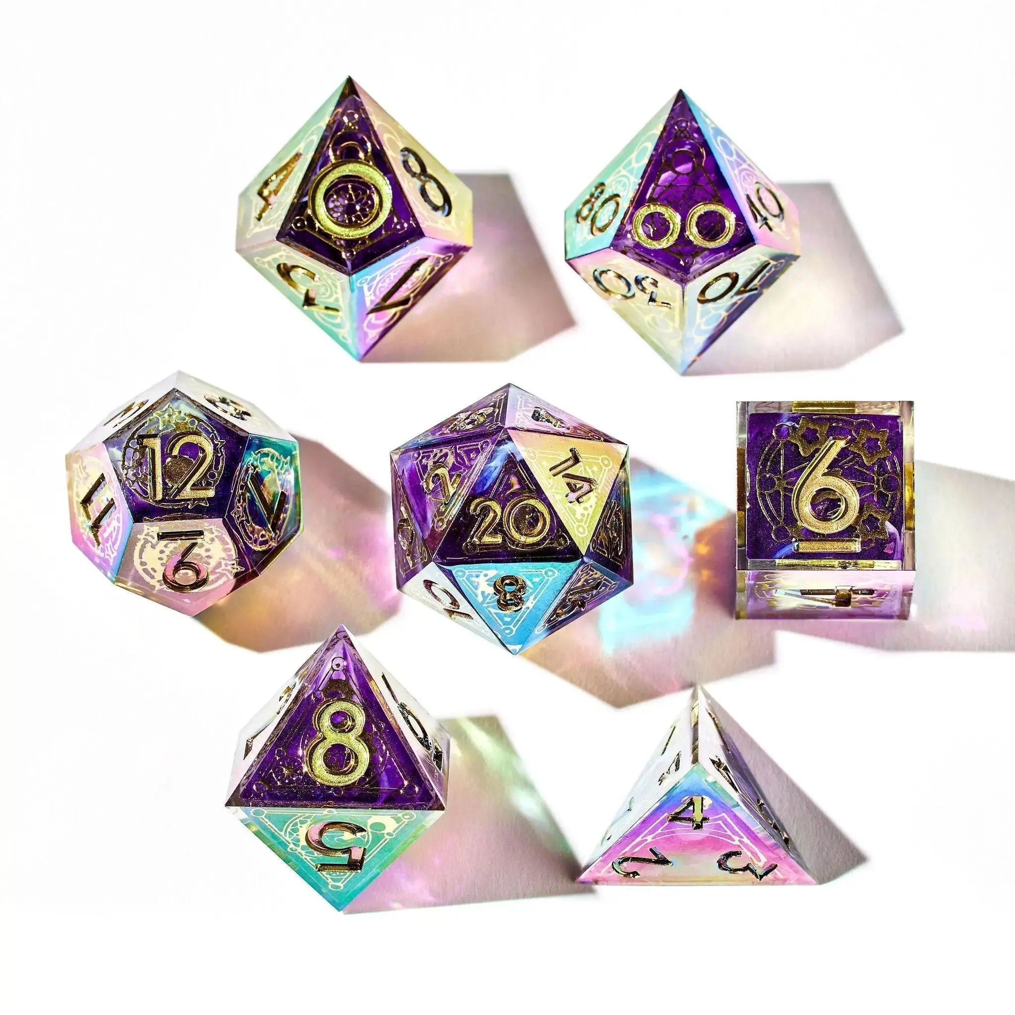 Summoner's Circle 7-Piece Iridescent Iconic Dice Set - Dispel Dice - Premium DnD Dice & Accessories