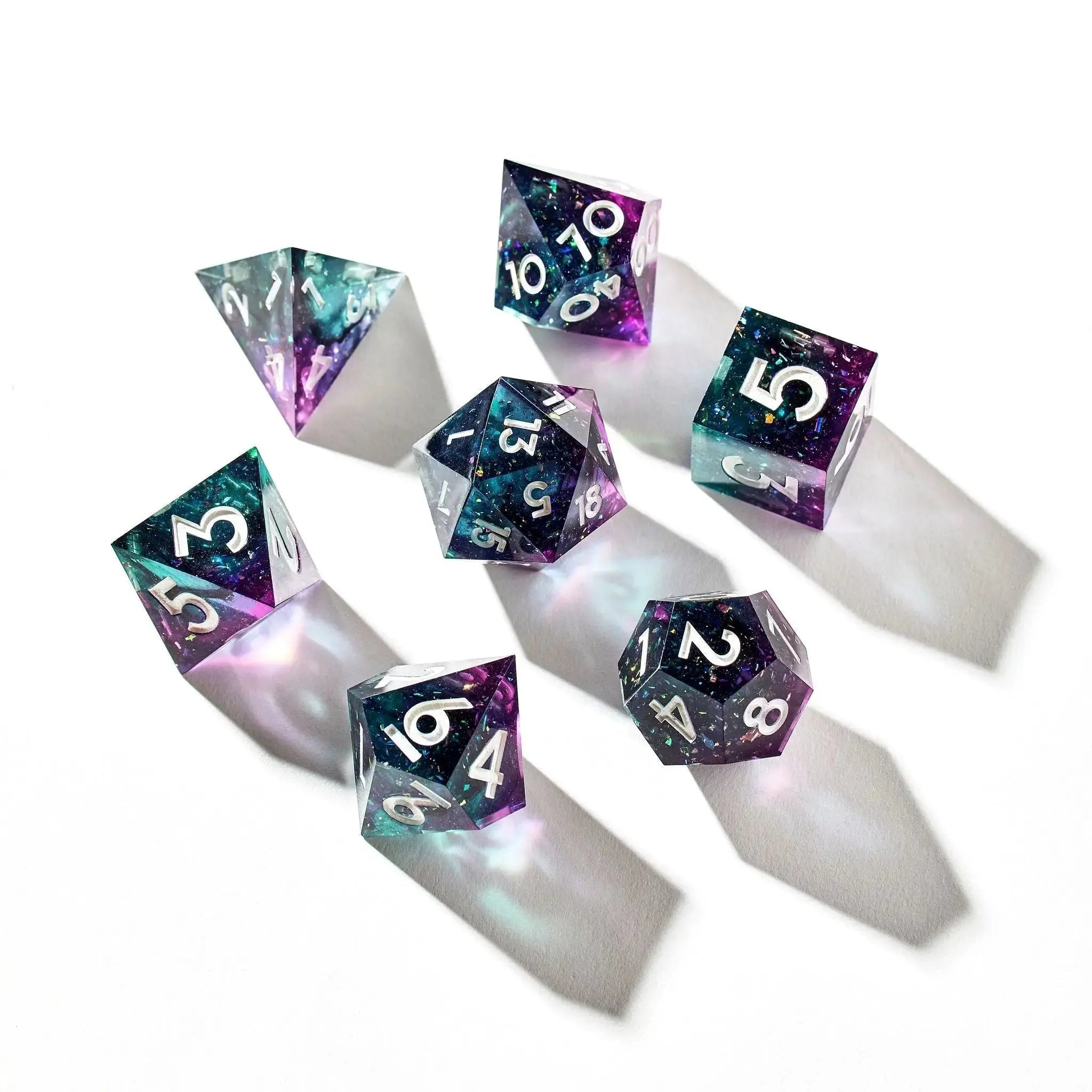 Synthetic Dreams 7-Piece Polyhedral Dice Set - Dispel Dice - Premium DnD Dice & Accessories