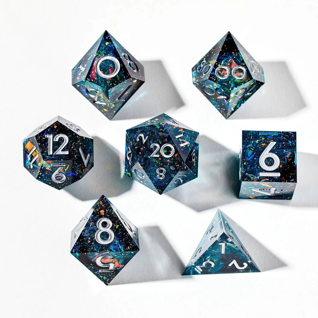 Synthetic Dreams 7-Piece Polyhedral Dice Set - Dispel Dice - Premium DnD Dice & Accessories