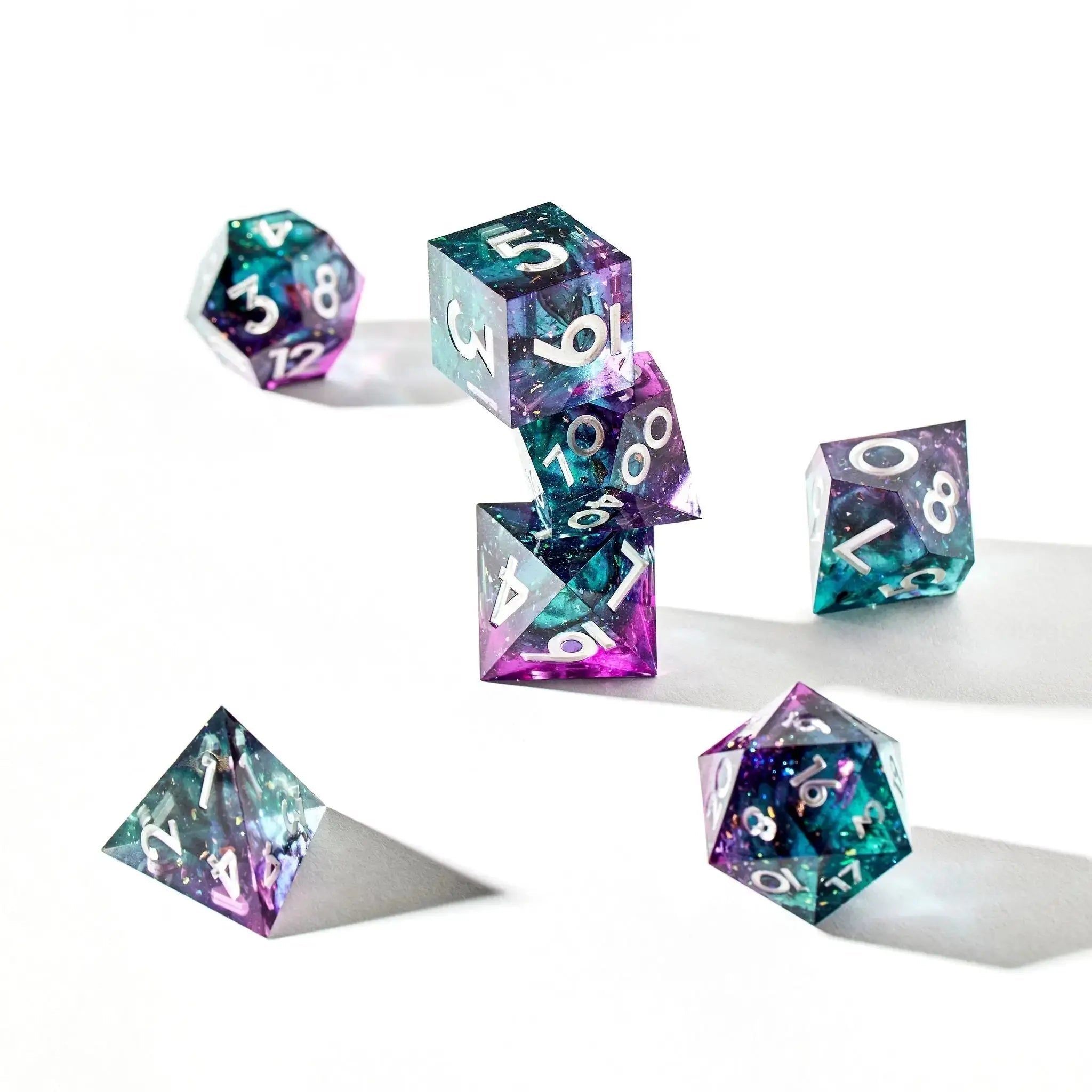 Synthetic Dreams 7-Piece Polyhedral Dice Set - Dispel Dice - Premium DnD Dice & Accessories