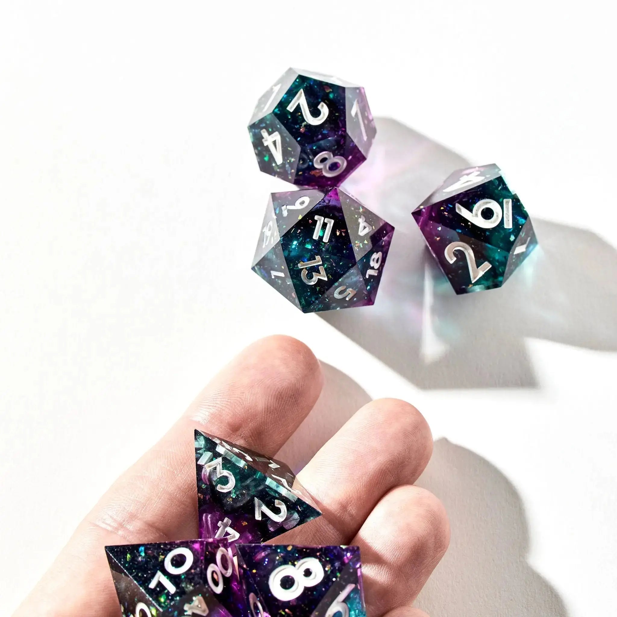 Synthetic Dreams 7-Piece Polyhedral Dice Set - Dispel Dice - Premium DnD Dice & Accessories