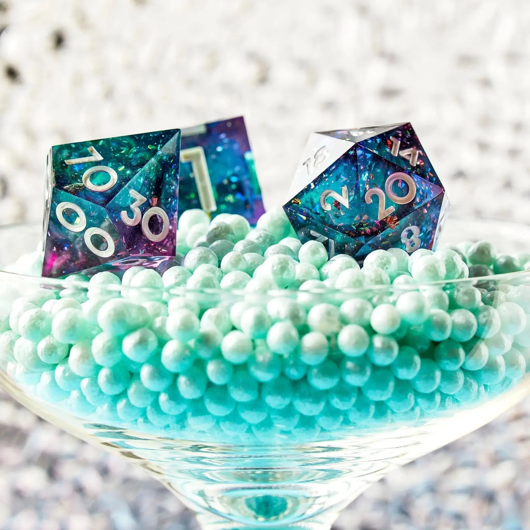 Synthetic Dreams 7-Piece Polyhedral Dice Set - Dispel Dice - Premium DnD Dice & Accessories