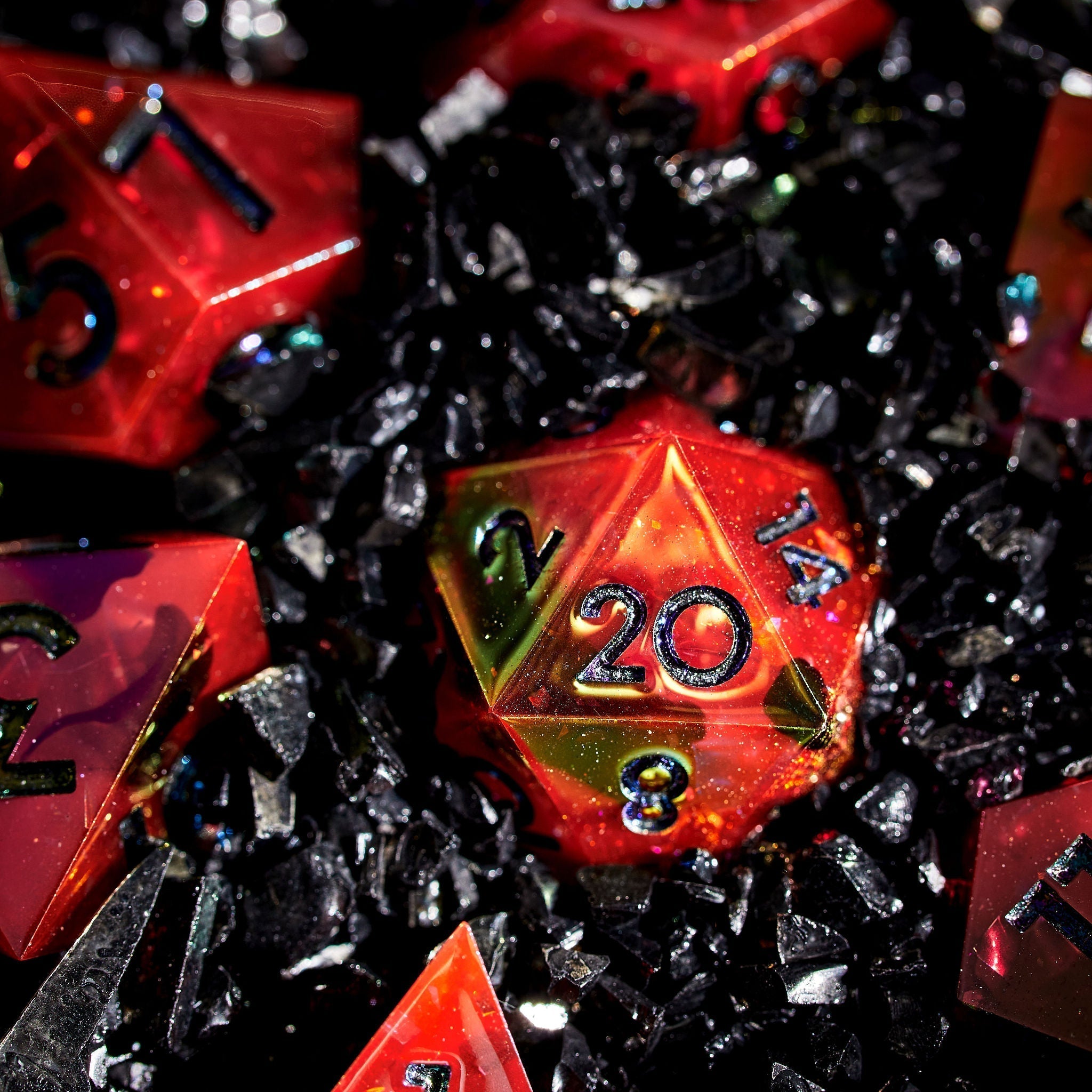 The Midnight Club 7-Piece Iridescent Dice Set - Dispel Dice - Premium DnD Dice & Accessories