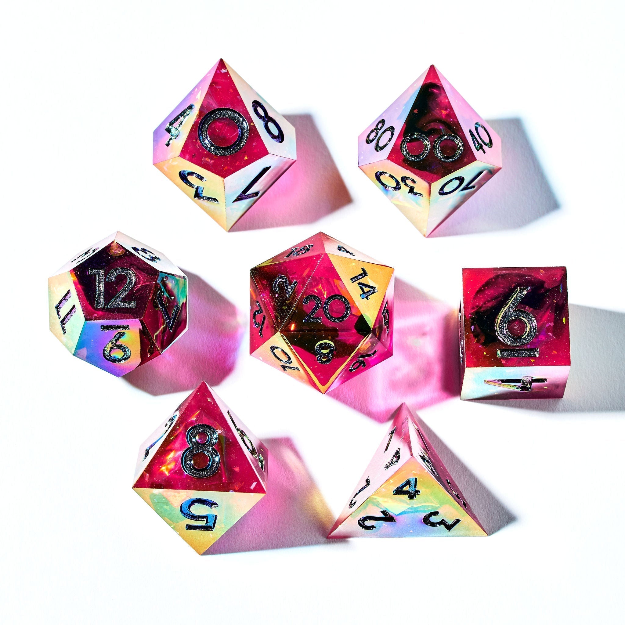 The Midnight Club 7-Piece Iridescent Dice Set - Dispel Dice - Premium DnD Dice & Accessories