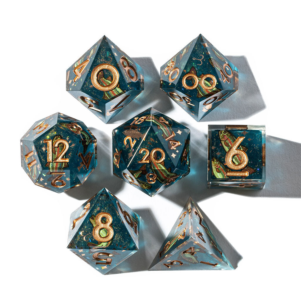 Rainbow Trout 7-Piece Iconic Dice Set