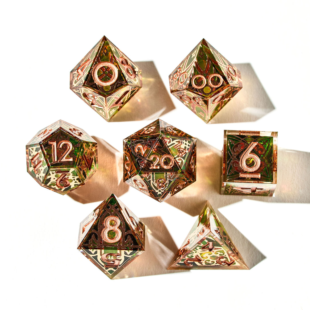 Verdant Cathedral 7-Piece Iconic Dice Set