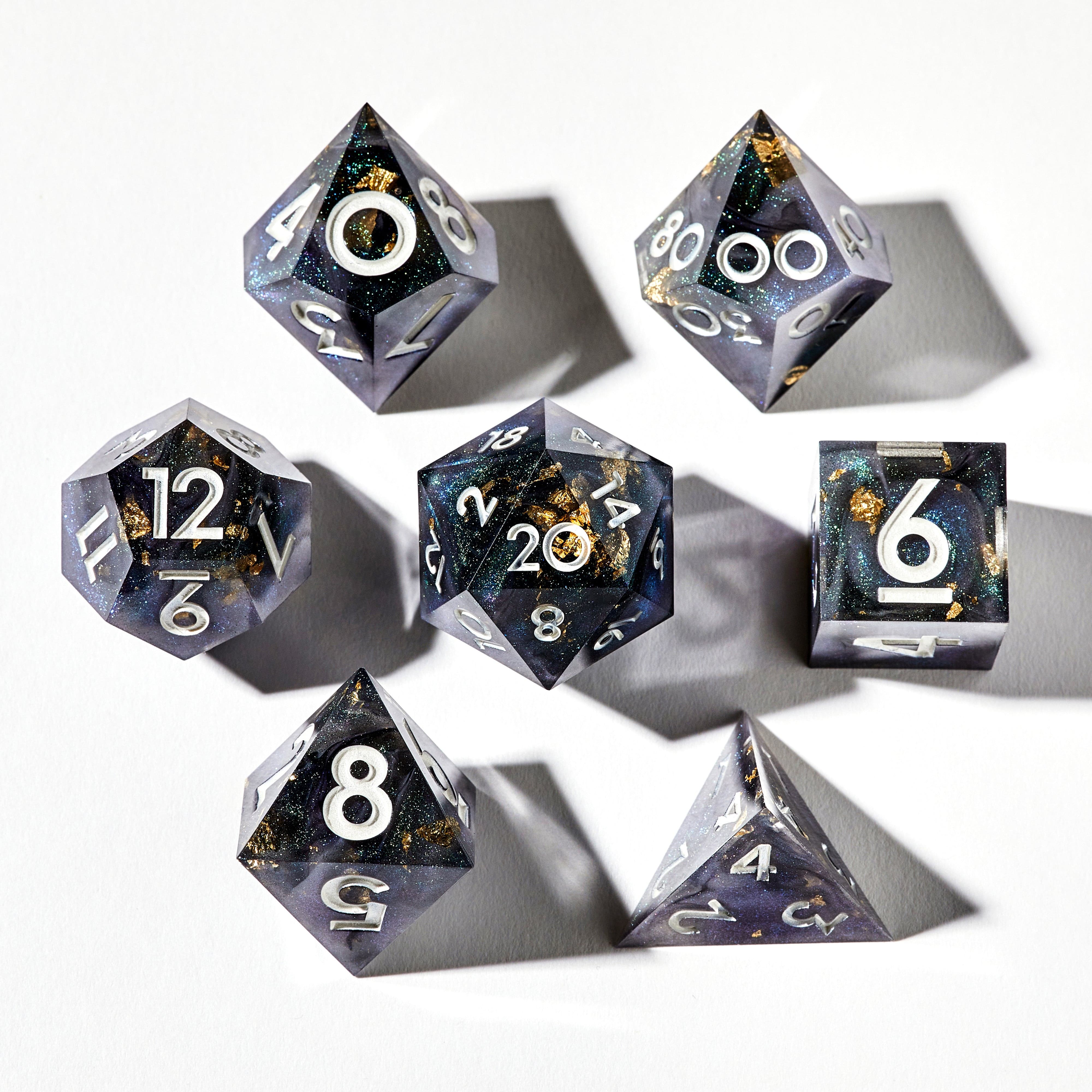Wintermourne 7-Piece Polyhedral Dice Set - Dispel Dice - Premium DnD Dice & Accessories