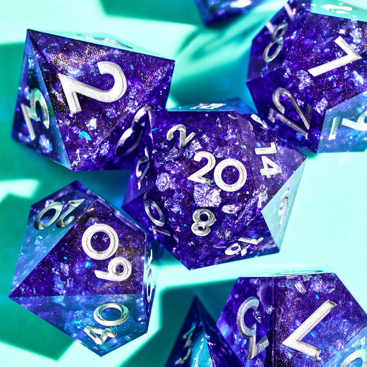 Winter's Curse 7-Piece Polyhedral Dice Set