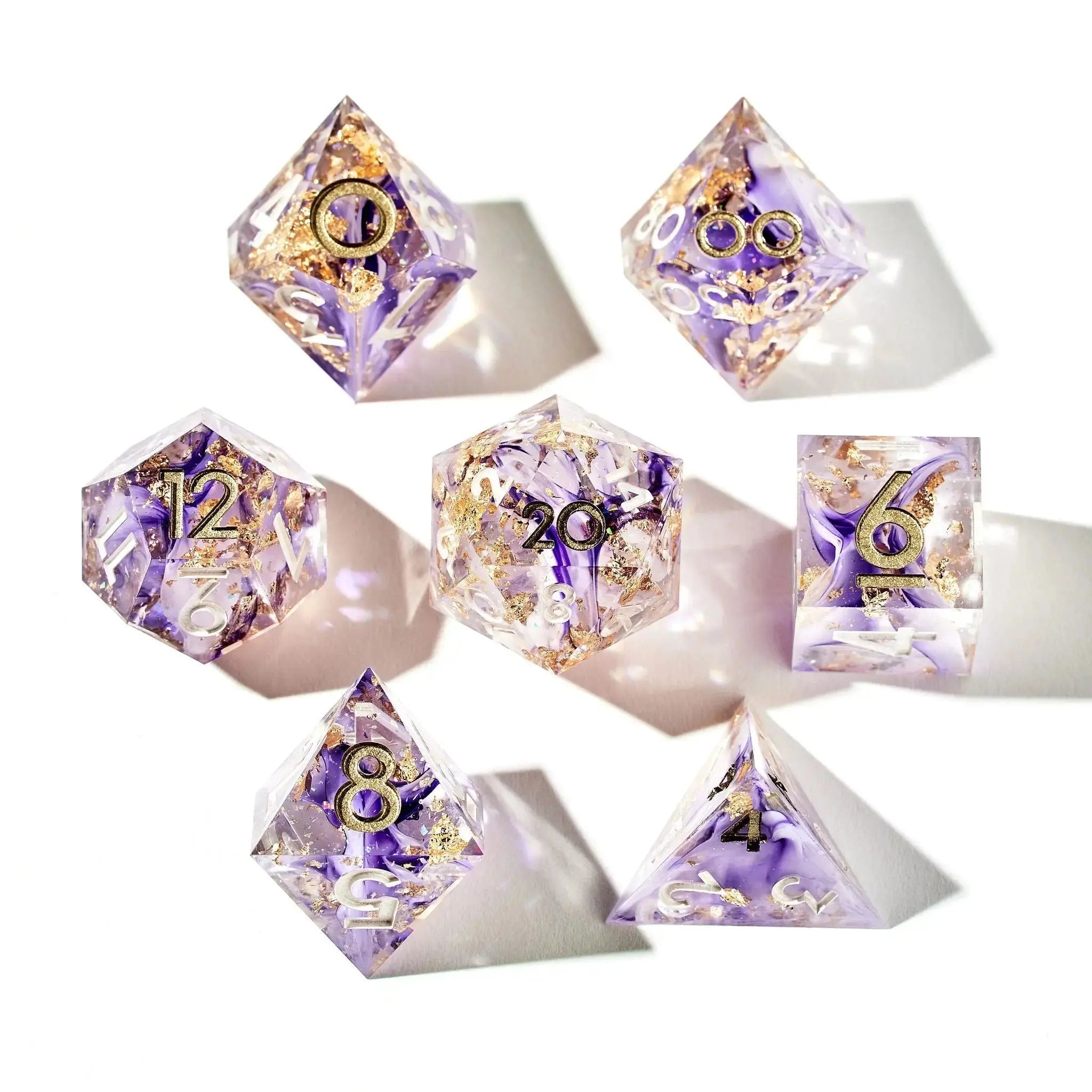 Wisteria Falls 7-Piece Polyhedral Dice Set - Dispel Dice - Premium DnD Dice & Accessories