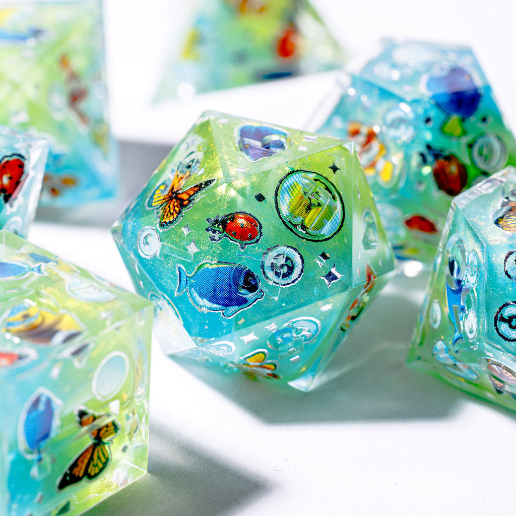 Frutiger Aero 7-Piece Iconic Dice Set - Dispel Dice - Premium DnD Dice & Accessories # #