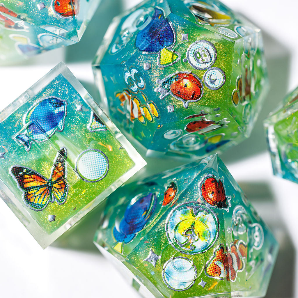 Frutiger Aero 7-Piece Iconic Dice Set - Dispel Dice - Premium DnD Dice & Accessories # #