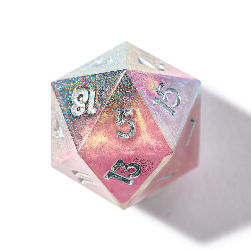 Heart Blush 7-Piece Iridescent Standard Dice Set - Dispel Dice - Premium DnD Dice & Accessories # #